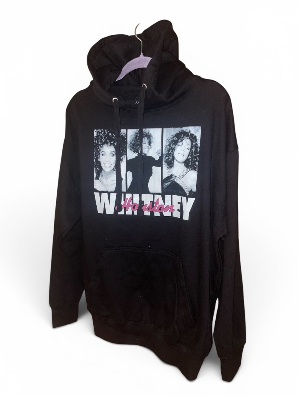 Whitney Houston "Every Woman" Pullover Fleece unisex Hoodie Black Large - NEW